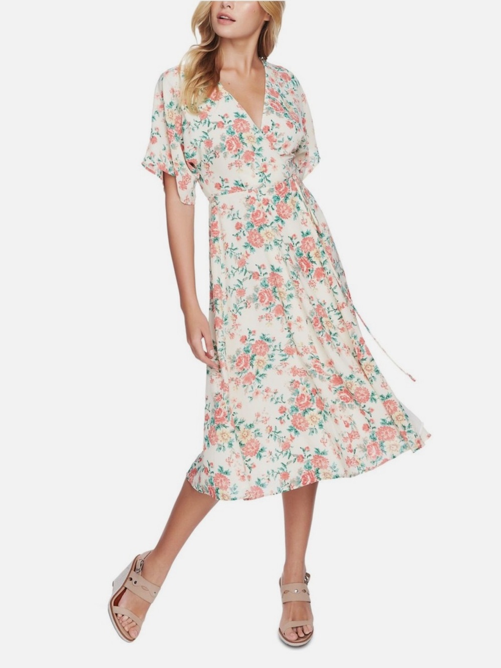 1. State Ikat Bouquet Wrap Dress | Size 4